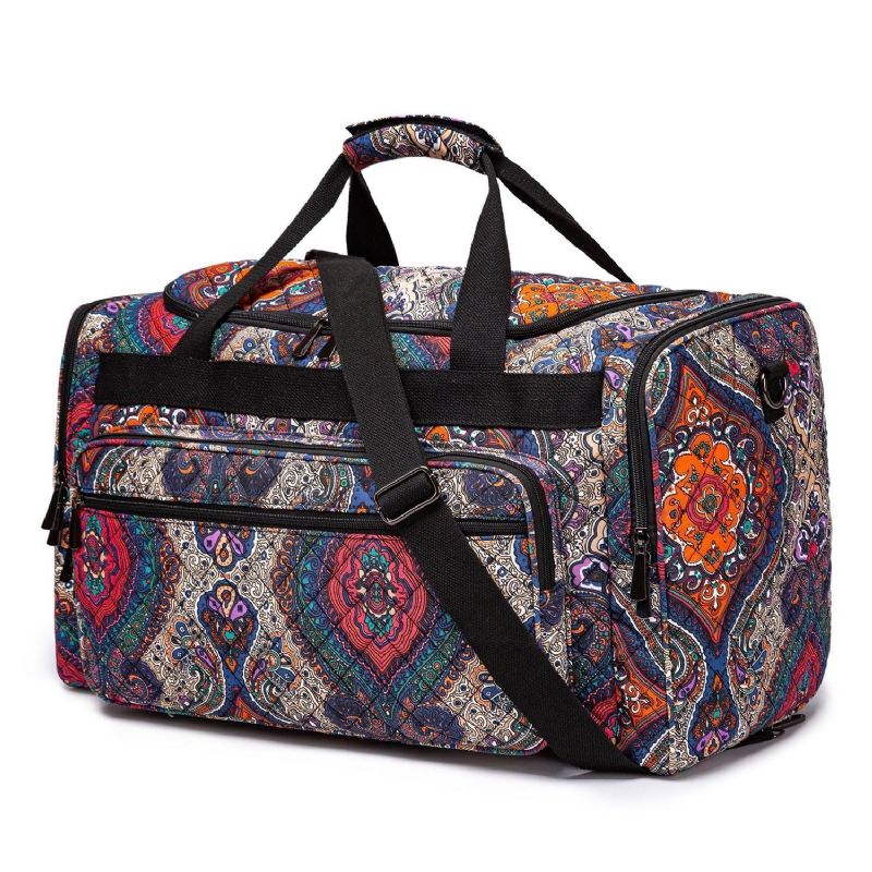 Boho Weekender Bag Canvas Travel Duffel