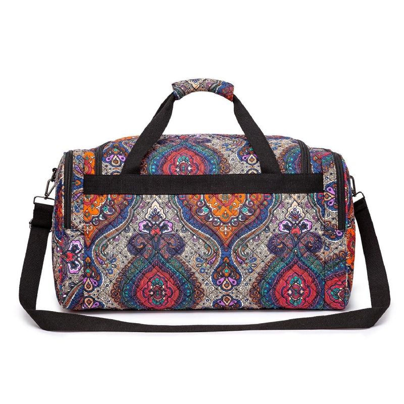 Boho Weekender Bag Canvas Travel Duffel