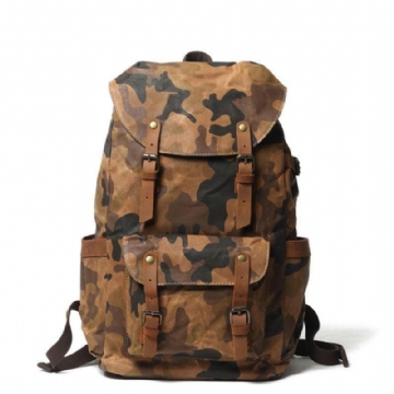 Camo Vintage Canvas Ryggsekker For Skolen