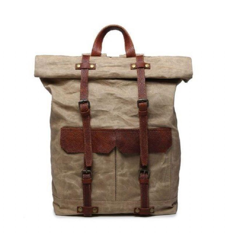 Canvas Vintage Ryggsekk Roll Top