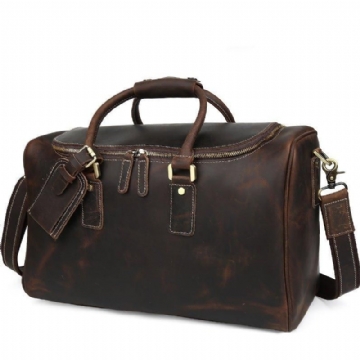 Crazy Horse Leather Vintage Bagasje Duffle Bag