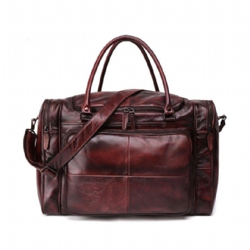 Designer Weekender Bag Skinn Vegetabilsk Garvet