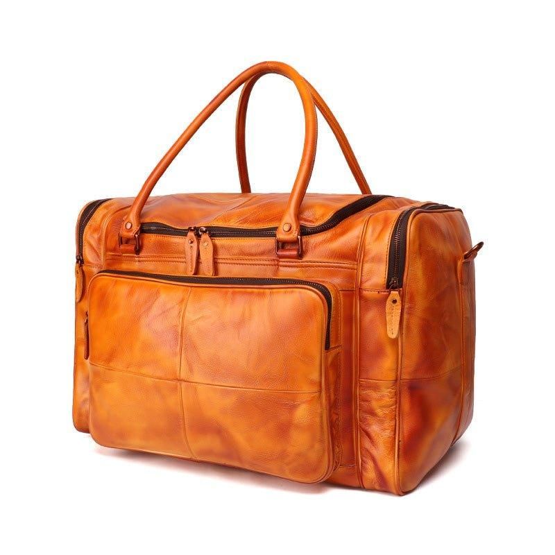 Designer Weekender Bag Skinn Vegetabilsk Garvet