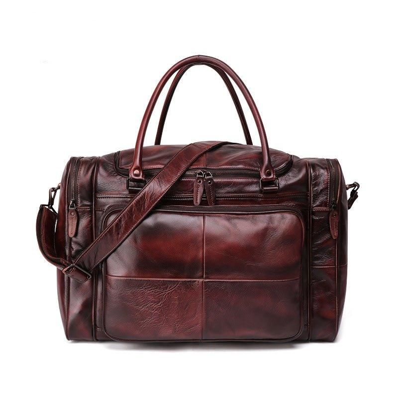 Designer Weekender Bag Skinn Vegetabilsk Garvet