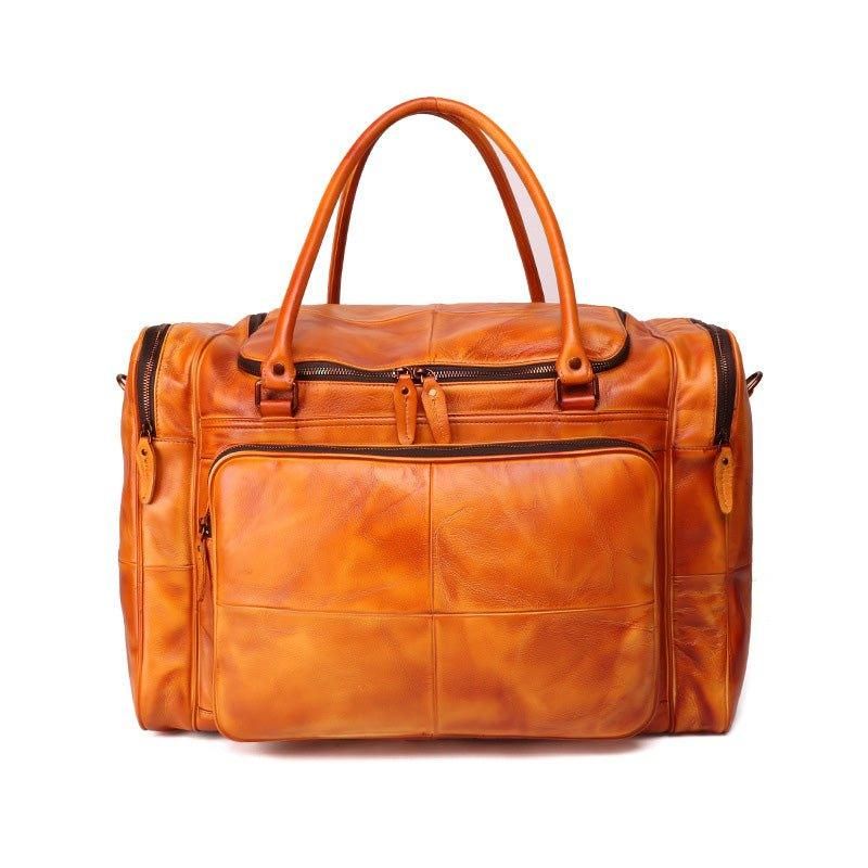 Designer Weekender Bag Skinn Vegetabilsk Garvet