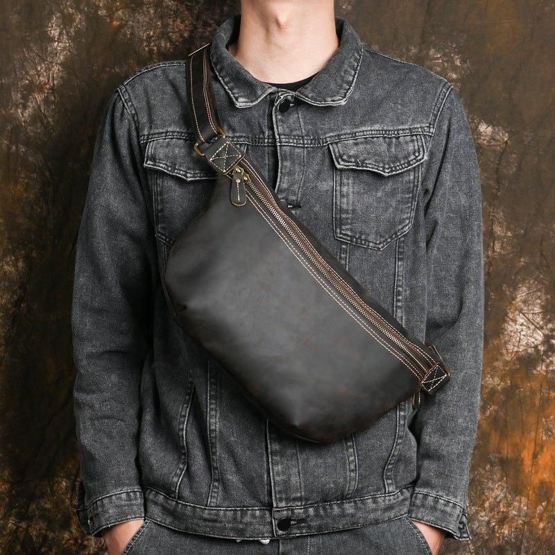 Ekte Kuskinn Sling Bag For Man