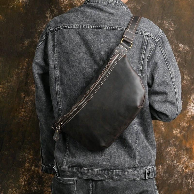 Ekte Kuskinn Sling Bag For Man