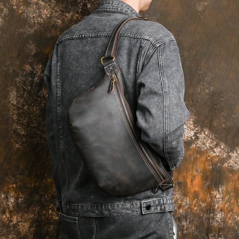 Ekte Kuskinn Sling Bag For Man