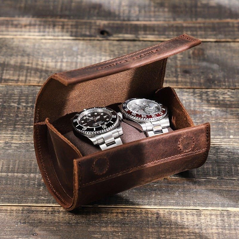 Fashion Leather Watch Roll Case For 2 Klokker