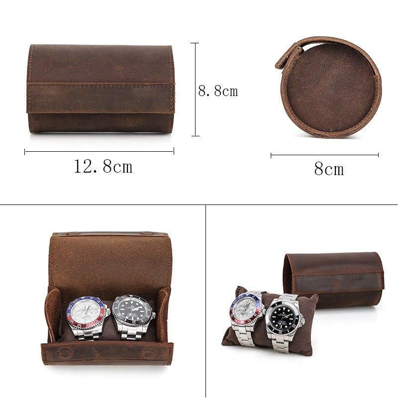 Fashion Leather Watch Roll Case For 2 Klokker