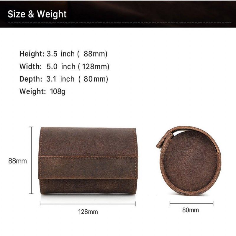 Fashion Leather Watch Roll Case For 2 Klokker