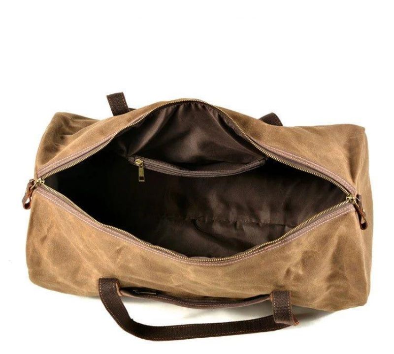 Heavy Duty Vokset Lerret Duffle Bag Carry-on Størrelse