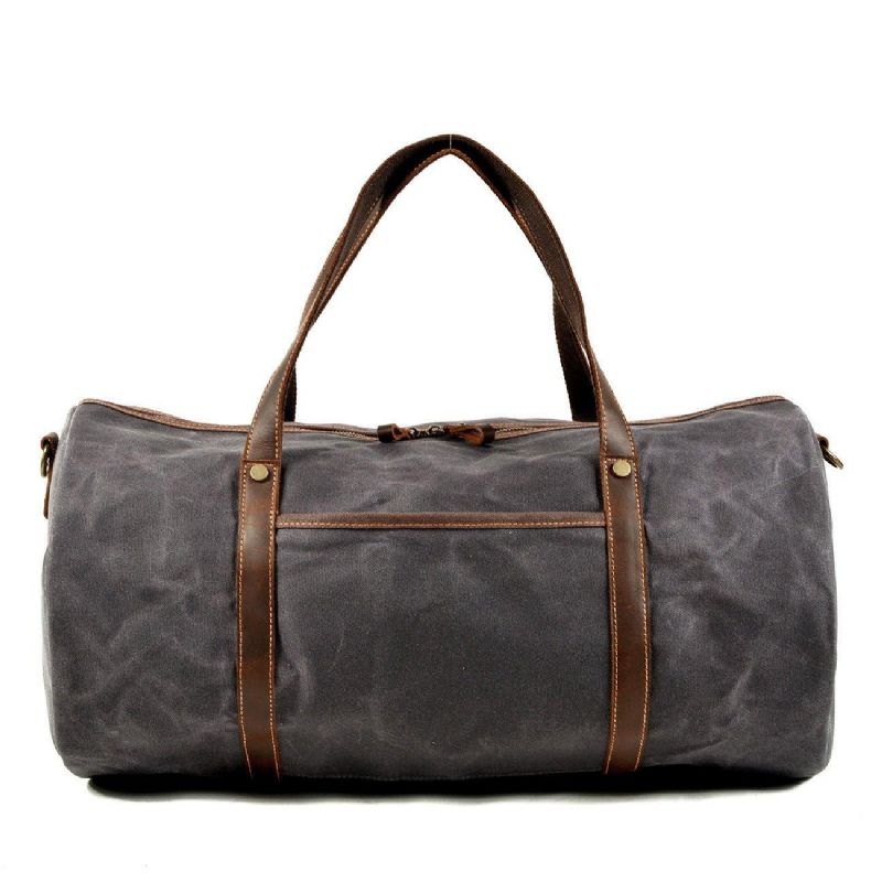 Heavy Duty Vokset Lerret Duffle Bag Carry-on Størrelse