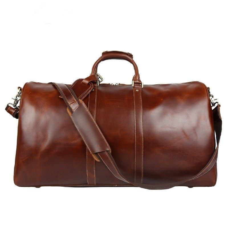 Herre Leather Duffle Weekender Bag Vintage