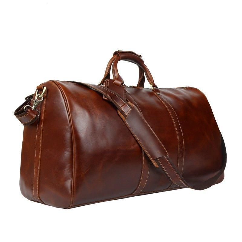 Herre Leather Duffle Weekender Bag Vintage