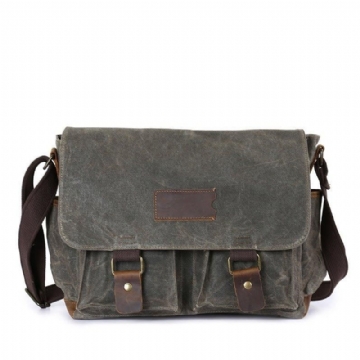 Laptop Vokset Lerret Messenger Bag Herre