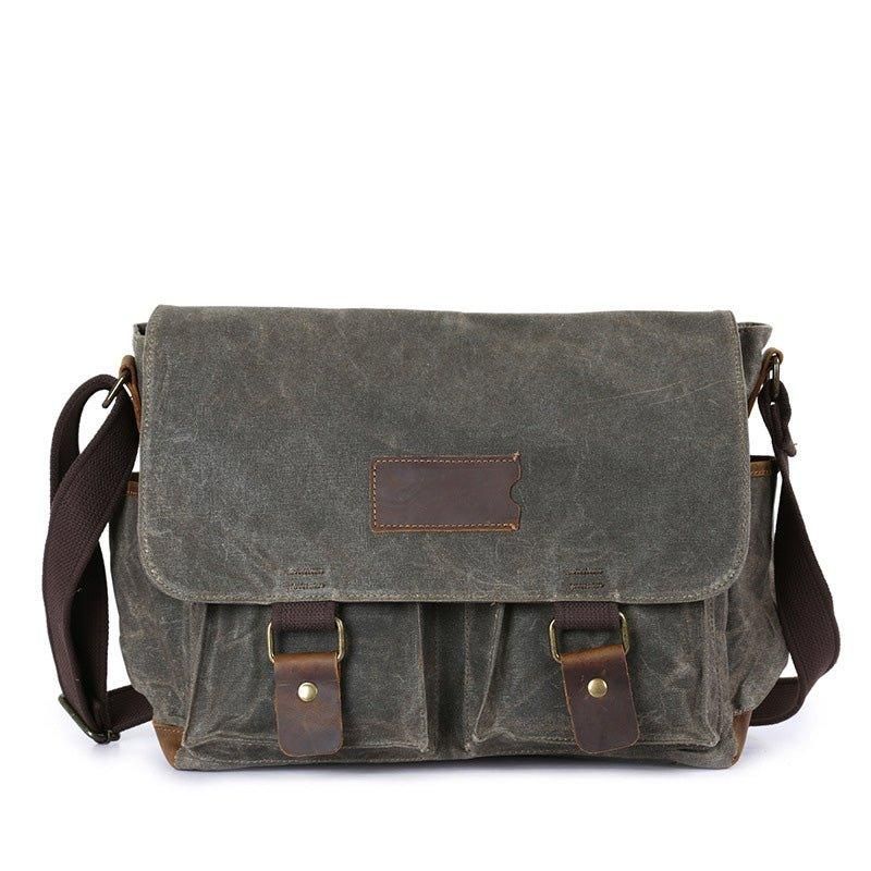 Laptop Vokset Lerret Messenger Bag Herre