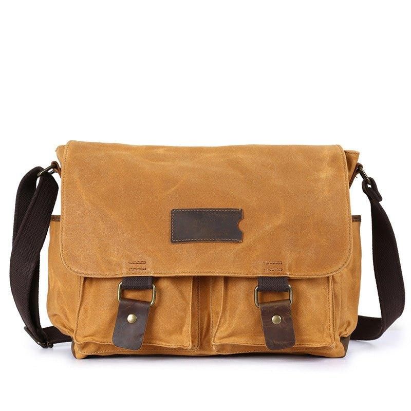 Laptop Vokset Lerret Messenger Bag Herre