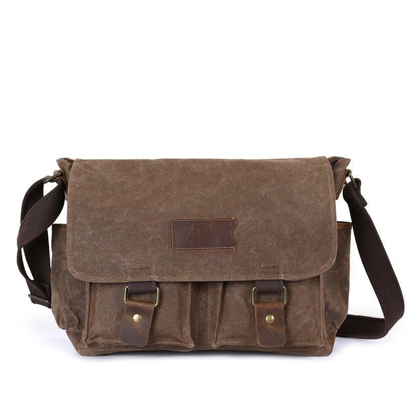 Laptop Vokset Lerret Messenger Bag Herre