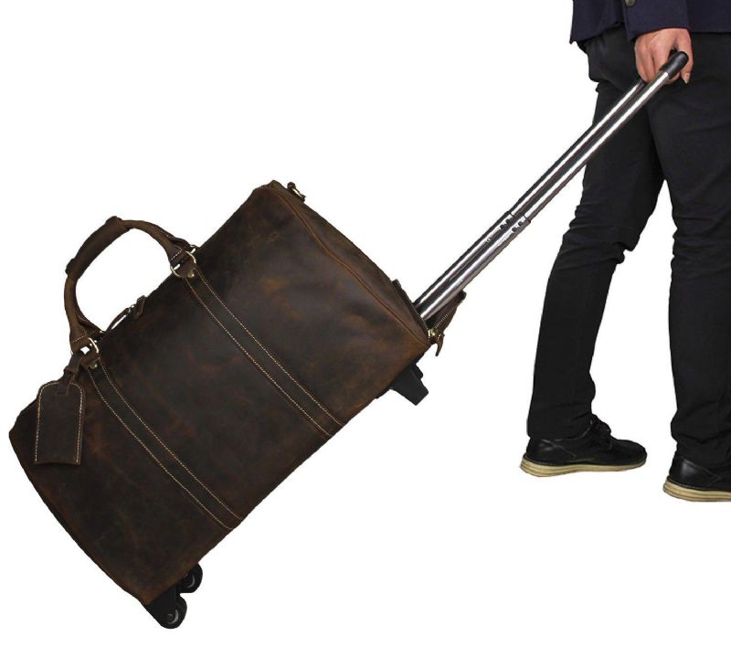 Leather Rolling Duffle Bag 20 Tommer