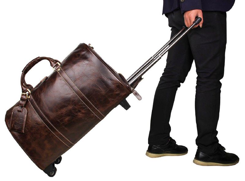 Leather Rolling Duffle Bag 20 Tommer