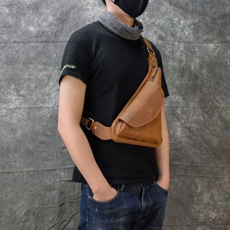 Leather Sling Ryggsekk Dumpling Bag