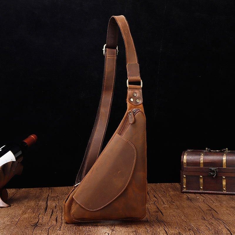 Leather Sling Ryggsekk Dumpling Bag