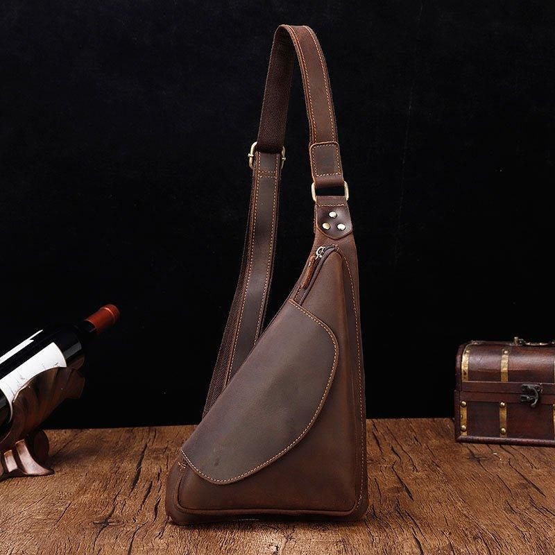 Leather Sling Ryggsekk Dumpling Bag