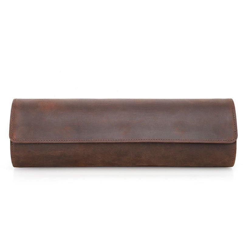 Leather Watch Roll Case For 4 Klokker