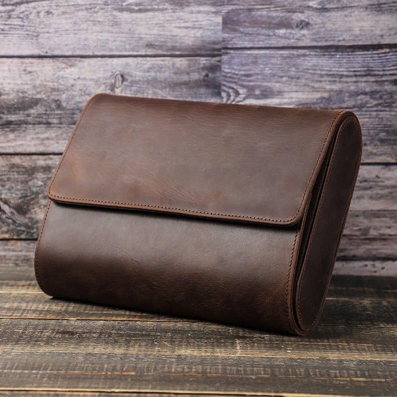 Leather Watch Roll Case For 6 Klokker