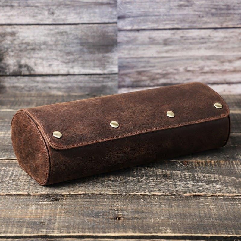 Leather Watch Roll Travel Case For 3 Klokker