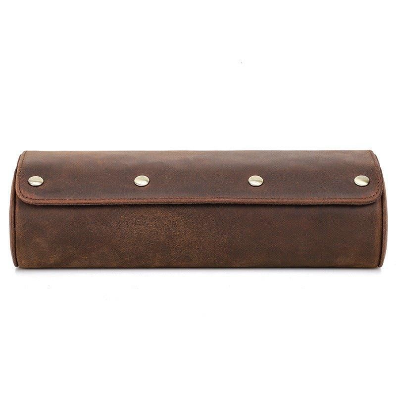 Leather Watch Roll Travel Case For 3 Klokker