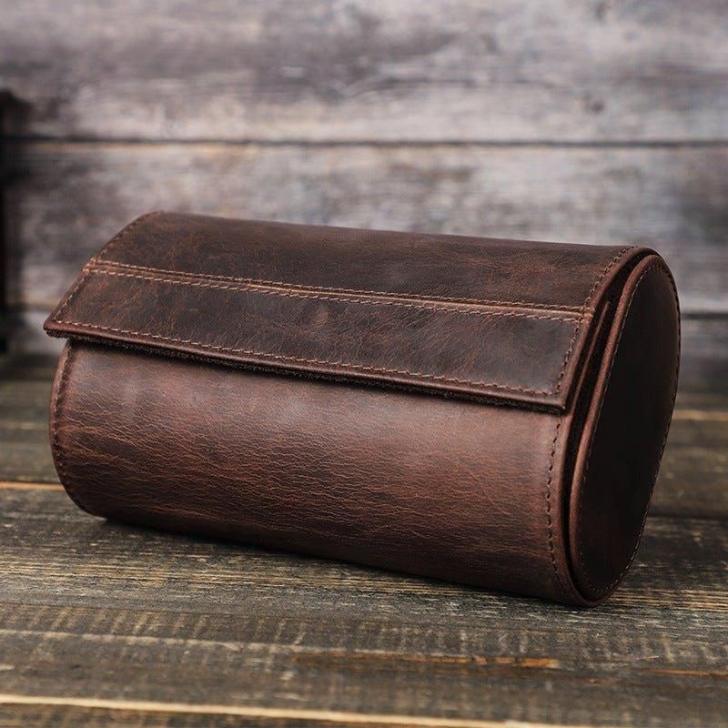 Leather Watch Rolls Case For 2 Klokker