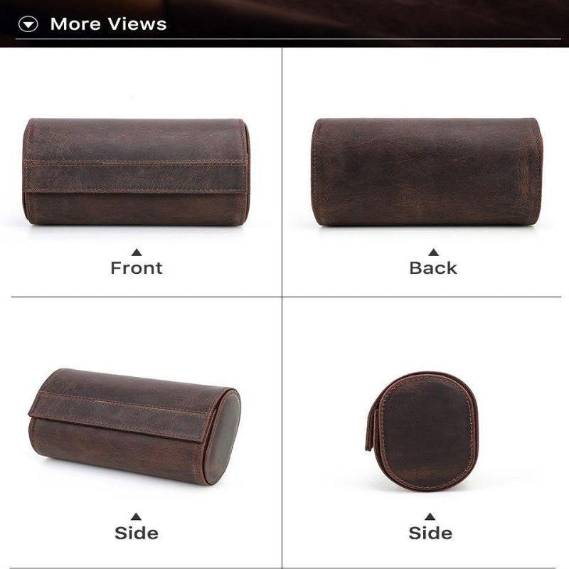 Leather Watch Rolls Case For 2 Klokker