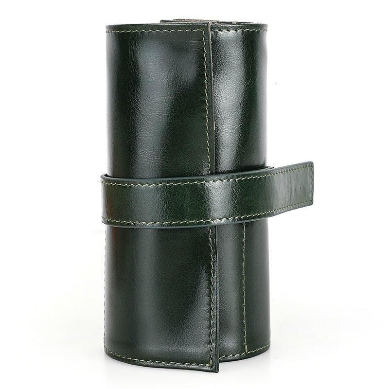 Leather Watch Travel Roll Case For 6 Klokker