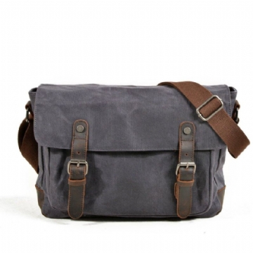 Lerret Messenger Bag For Menn Crossbody