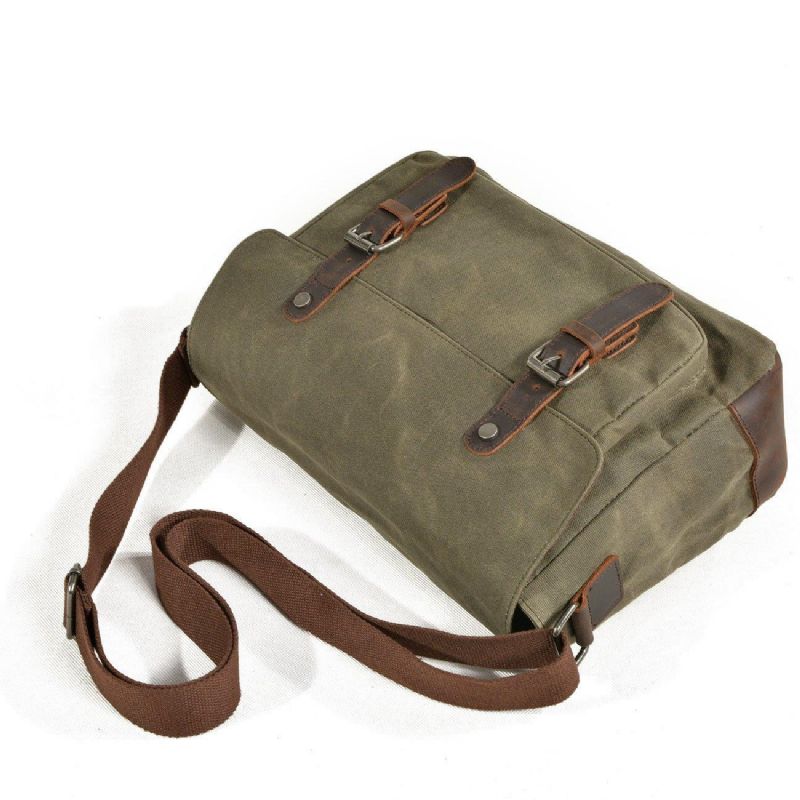 Lerret Messenger Bag For Menn Crossbody