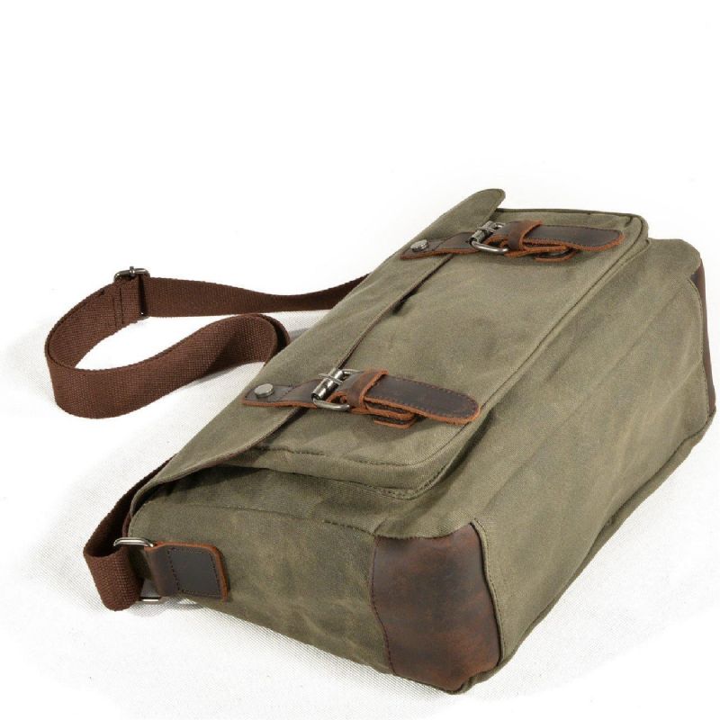 Lerret Messenger Bag For Menn Crossbody