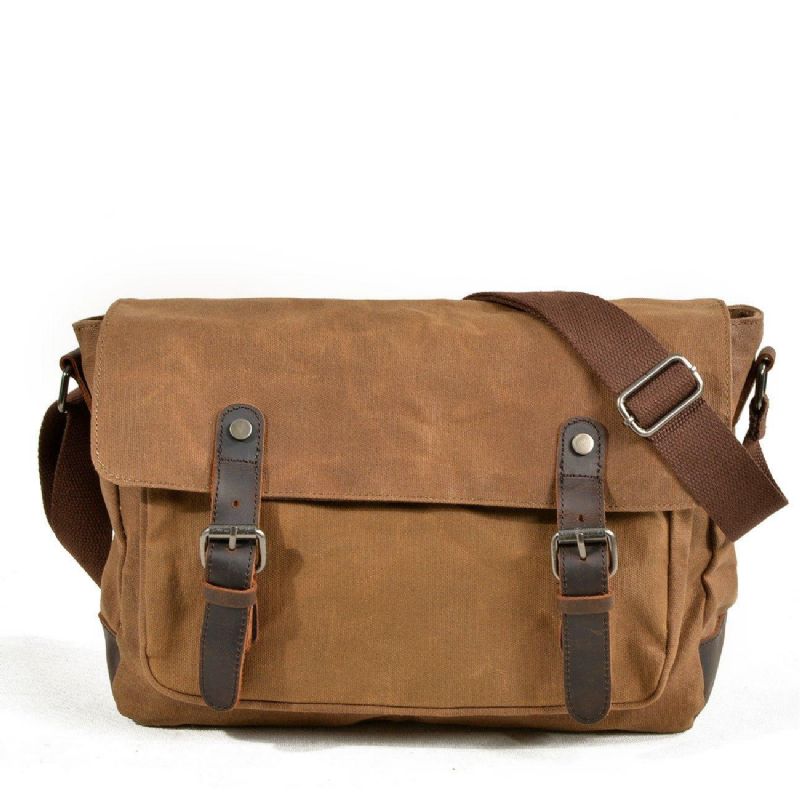 Lerret Messenger Bag For Menn Crossbody