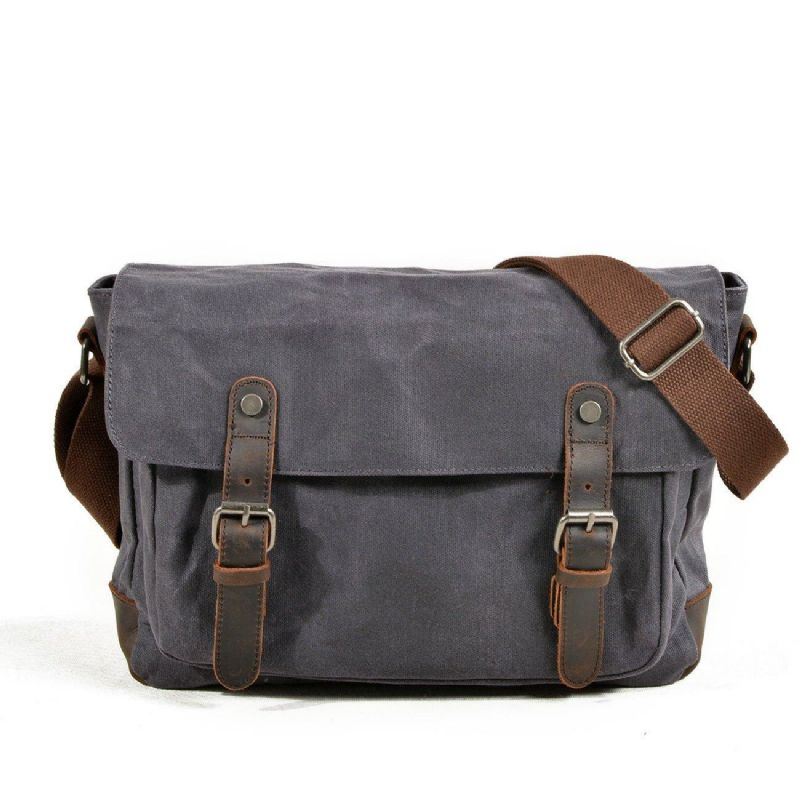 Lerret Messenger Bag For Menn Crossbody