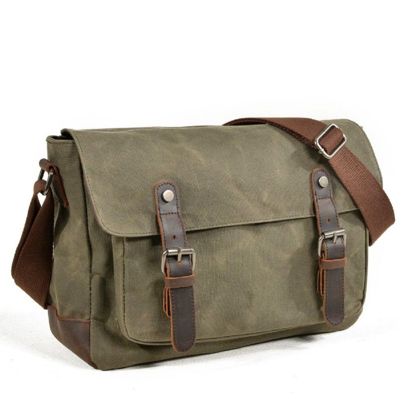 Lerret Messenger Bag For Menn Crossbody