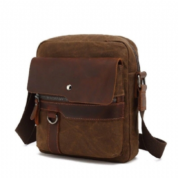 Liten Crossbody Messenger Bag I Lerret For Menn