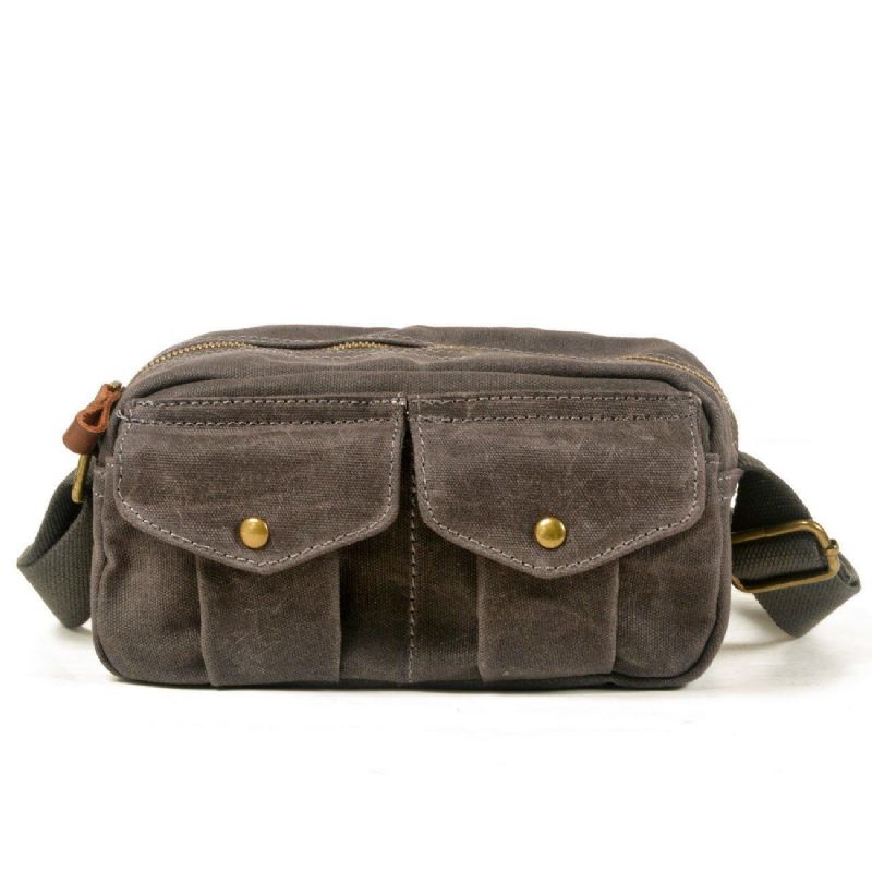 Liten Messenger Bag Canvas Herre