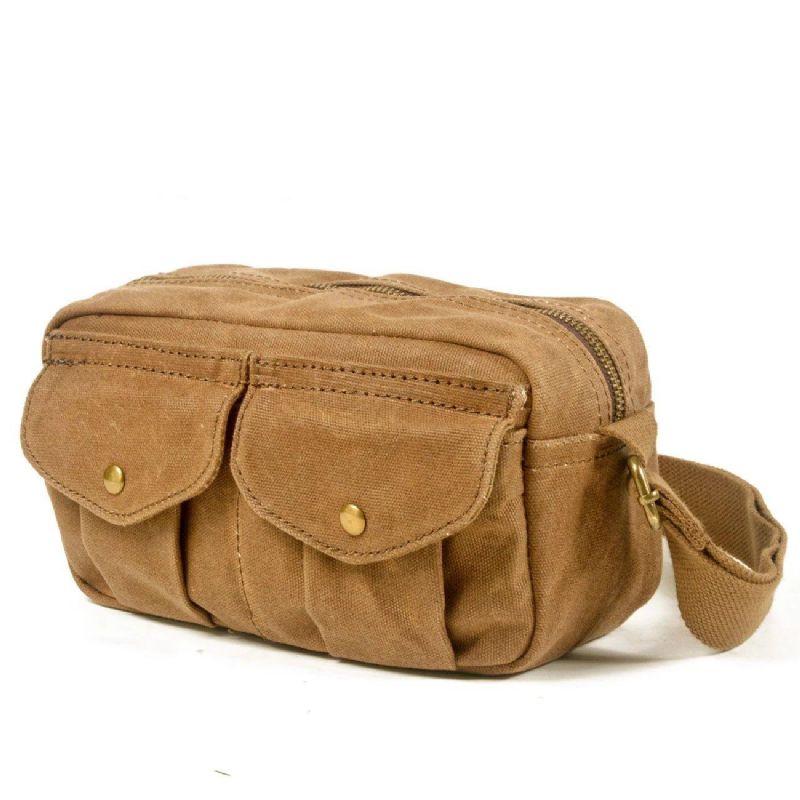 Liten Messenger Bag Canvas Herre