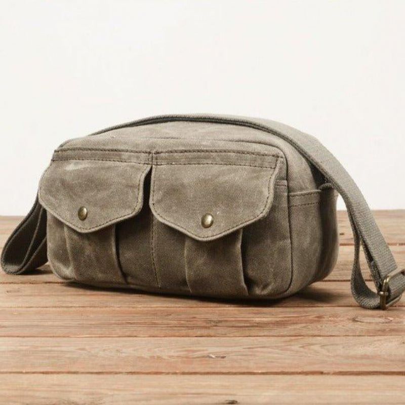 Liten Messenger Bag Canvas Herre