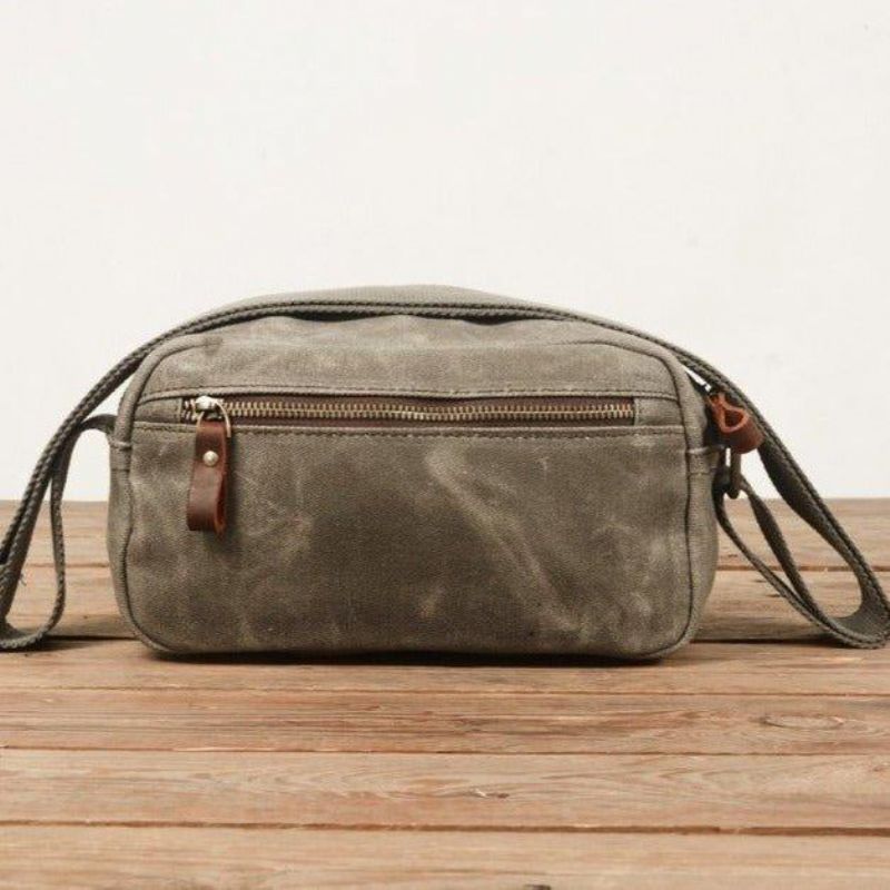 Liten Messenger Bag Canvas Herre