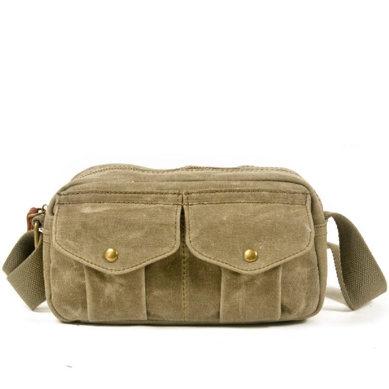 Liten Messenger Bag Canvas Herre