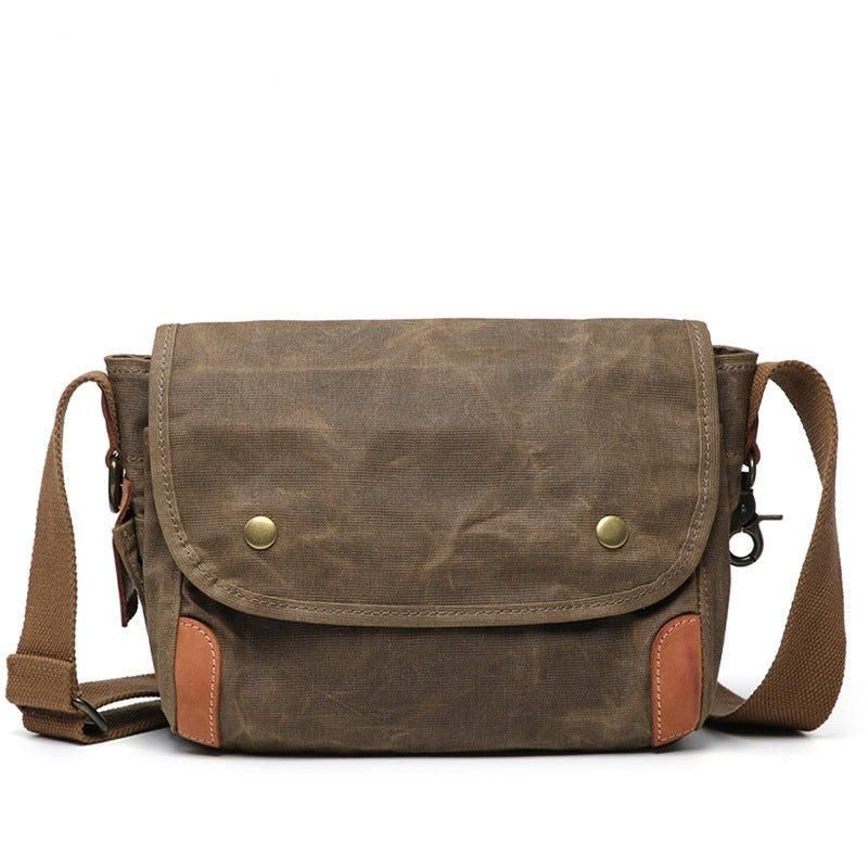 Liten Messenger Bag Vokset Lerret Herre