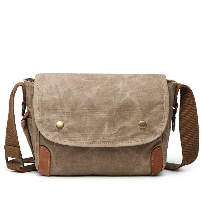 Liten Messenger Bag Vokset Lerret Herre