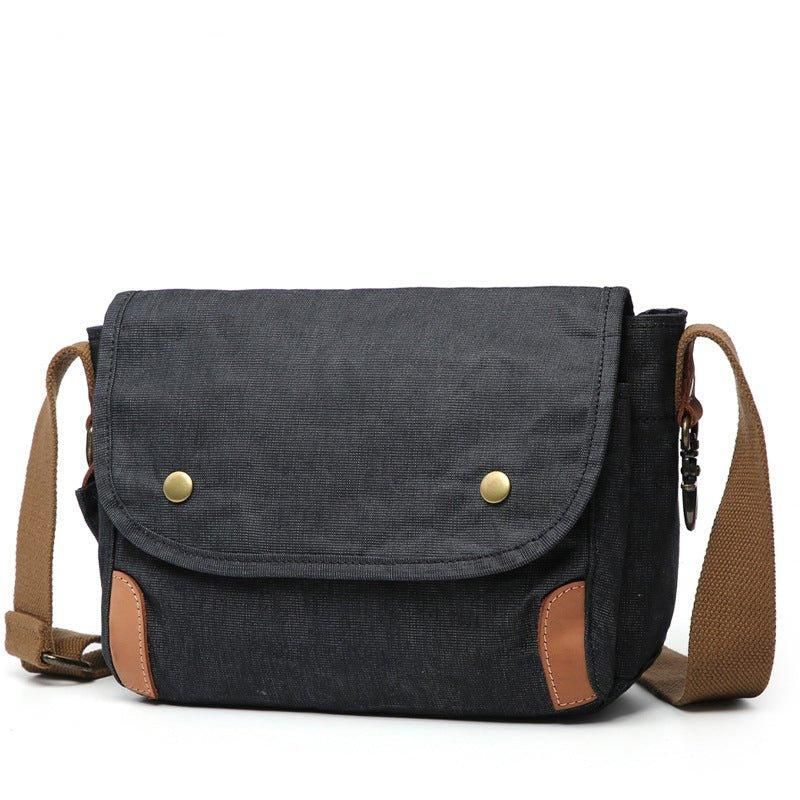 Liten Messenger Bag Vokset Lerret Herre